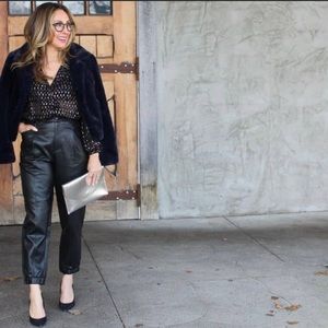 NWT Zara faux leather eather joggers